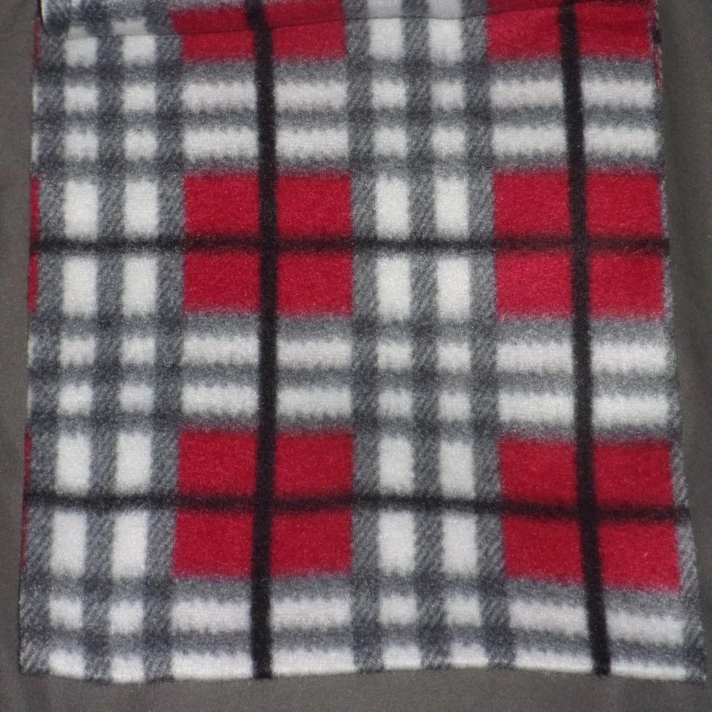 Greenbrier International Red White Black and Grey Men's Fleece Scarf